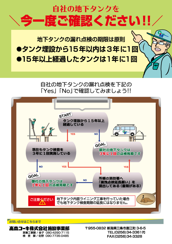 地下タンクのご確認